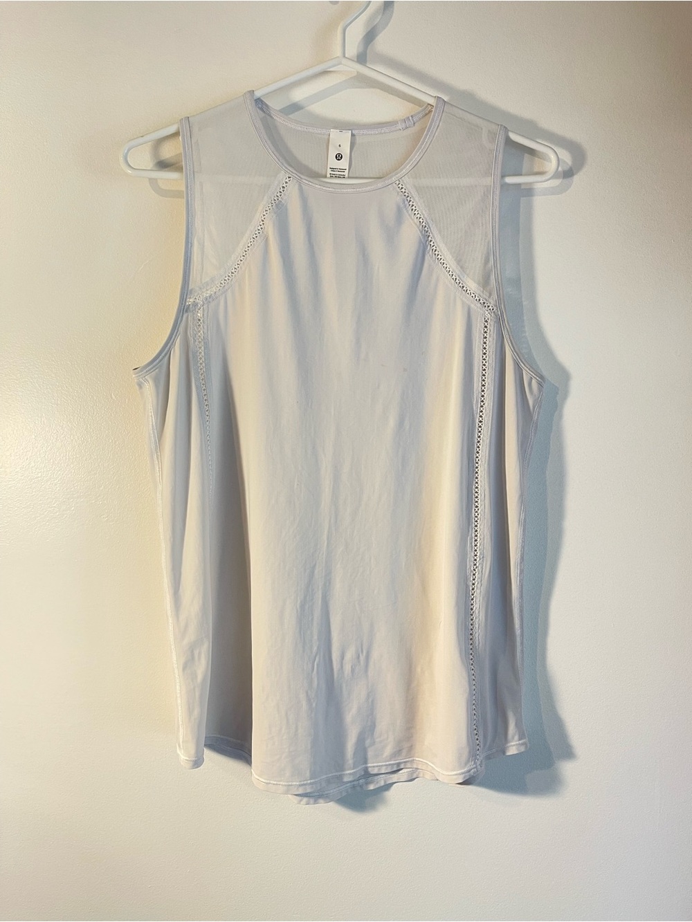 Lululemon Sculpt Tank Top *Lace Trim White - Size 6